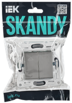 SKANDY Выключатель 2-клавишный перекрестный 10А SK-V06N металл никель IEK