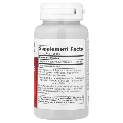 Protocol for Life Balance, пантетин, 300 мг, 60 капсул