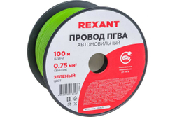 Провод ПГВА REXANT 1х0.75 мм², зеленый, бухта 100 м