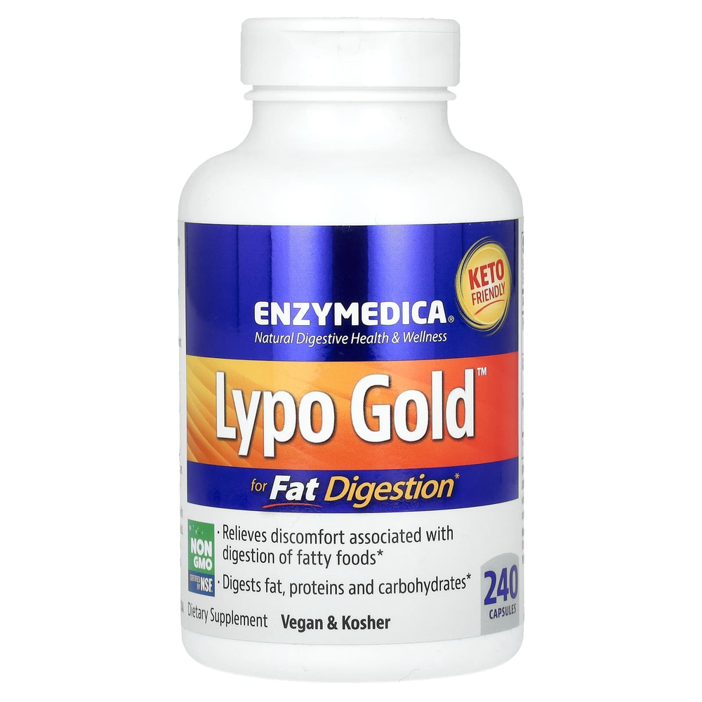 Enzymedica, Lypo Gold, добавка для переваривания жиров, 240 капсул