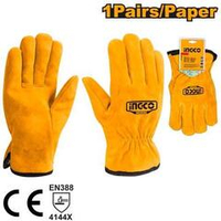 Перчатки из натуральной кожи спилковые SUPER INGCO HGVC02