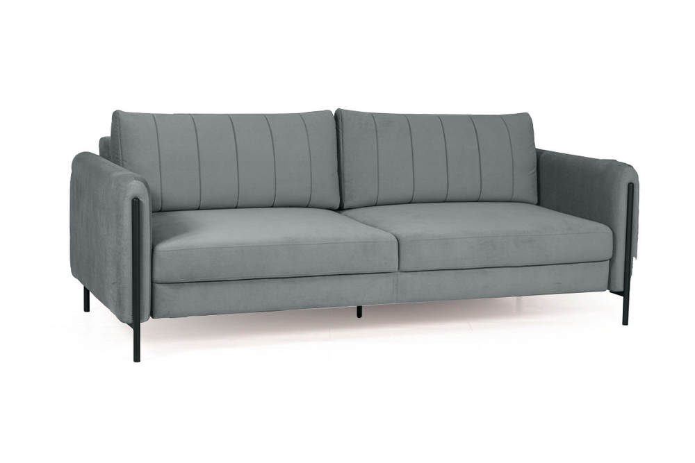 Barcelona диван-кровать трехместный прямой, велюр серый