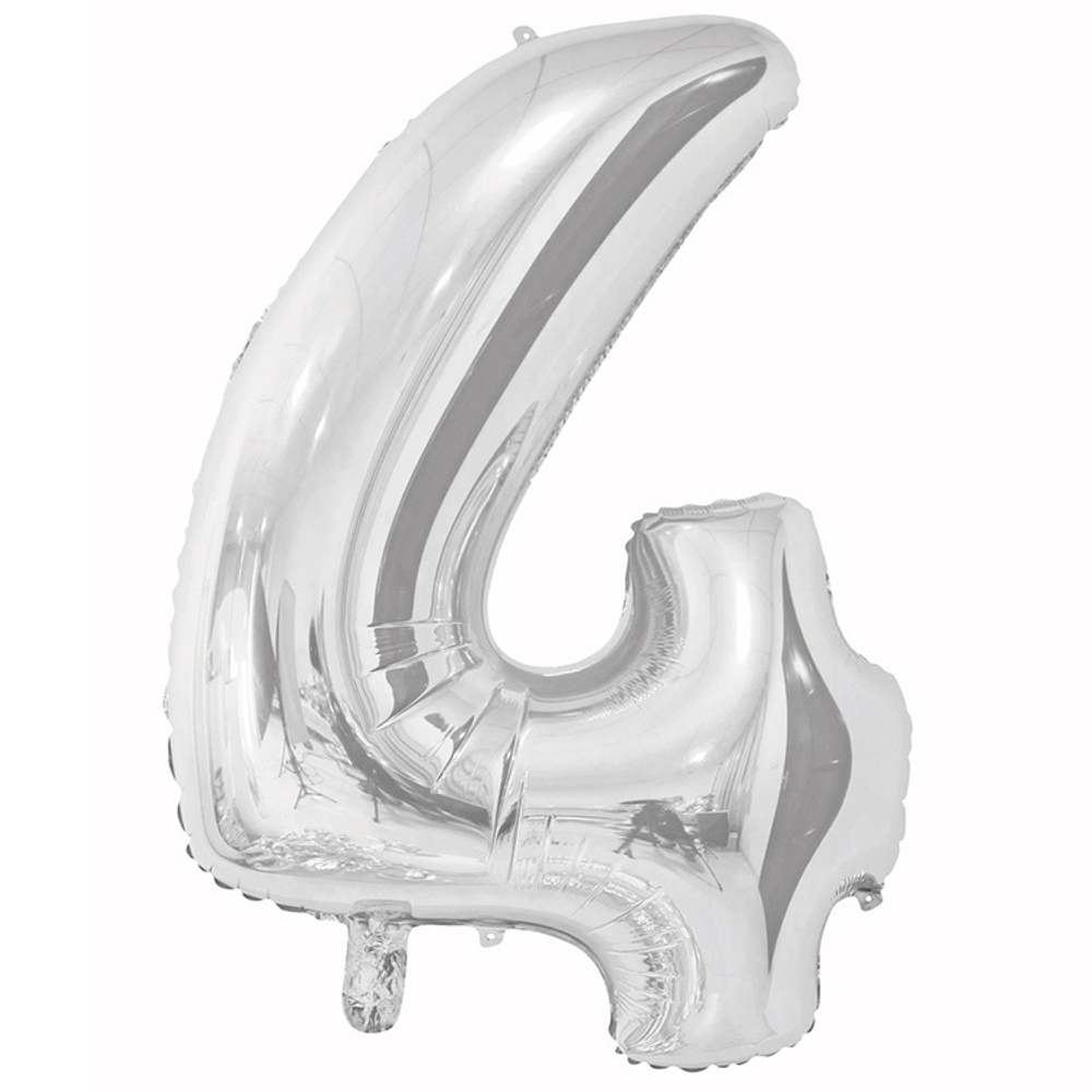 Шар ЦИФРА 4 Silver 26" 66 см