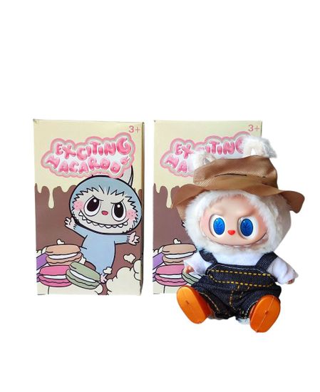 Мягкая игрушка " Лабубу" в костюме с шляпой, 16 см