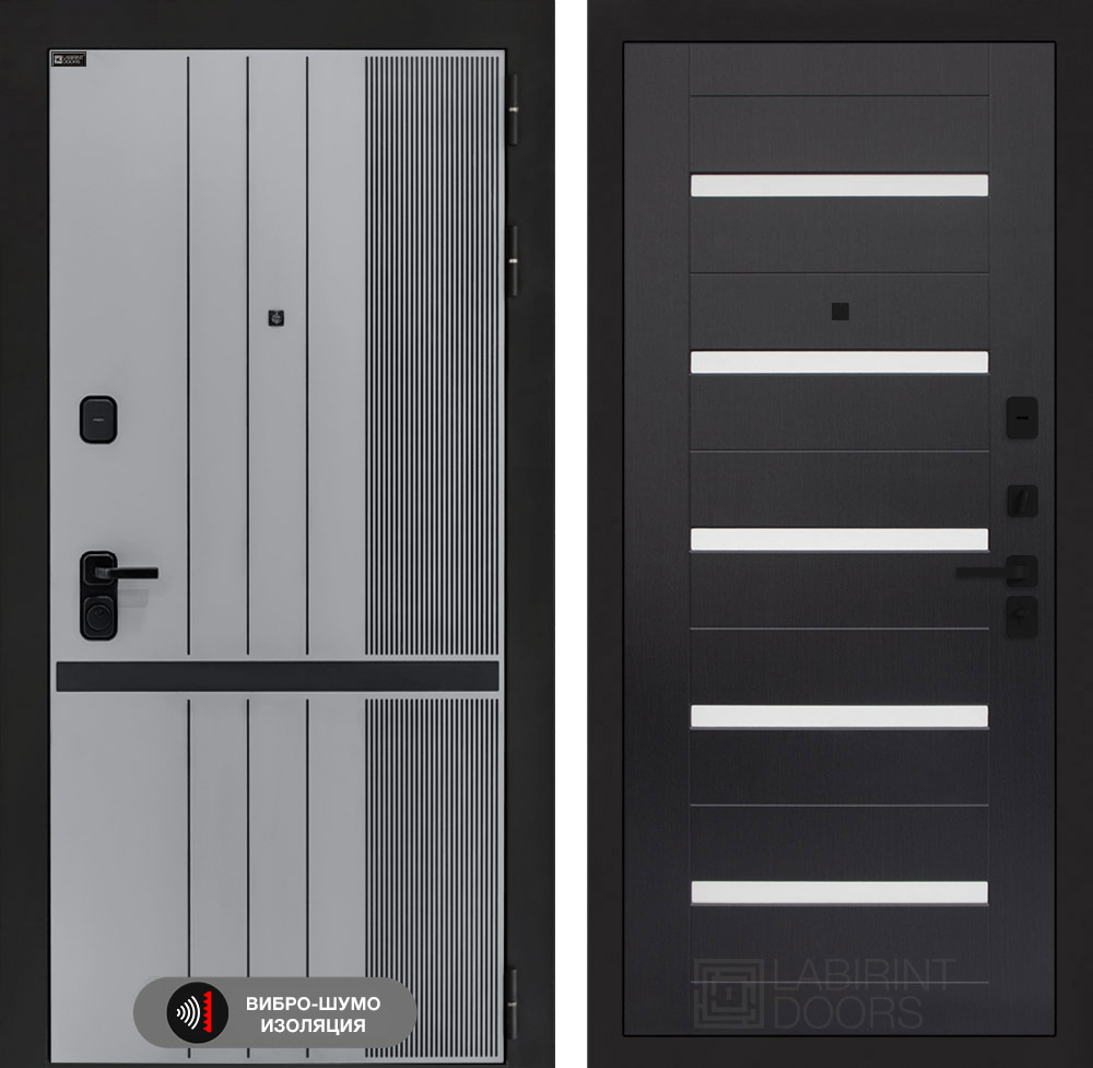 Входная дверь Лабиринт SKYLAB - 01 Венге, стекло белое