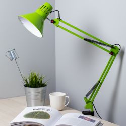 Настольный светильник ЭРА N-121-E27-40W-GR Е27 на струбцине зеленый | Настольные светильники под лампу