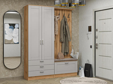 Прихожая Стиль-03 Grey Silk Дуб Вотан