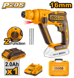 Аккумуляторный перфоратор SDS-Plus INGCO CRHLI201681 INDUSTRIAL 20 В 1,5 Дж 1х2 Ач