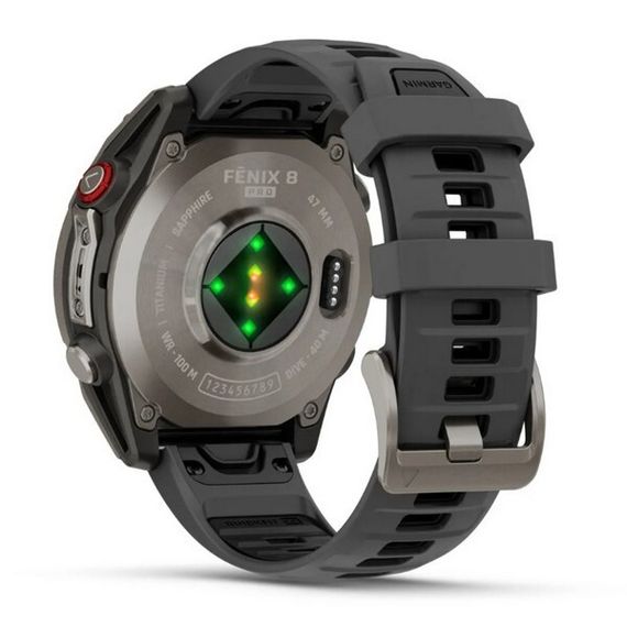 Garmin Fenix 8 Pro 47 мм Amoled Sapphire Titanium with Graphite/Black Silicone Band (010-03198-10)
