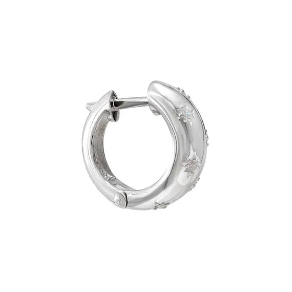 Серьги конго Звезды из серебра 925 пробы с фианитами, фото 2