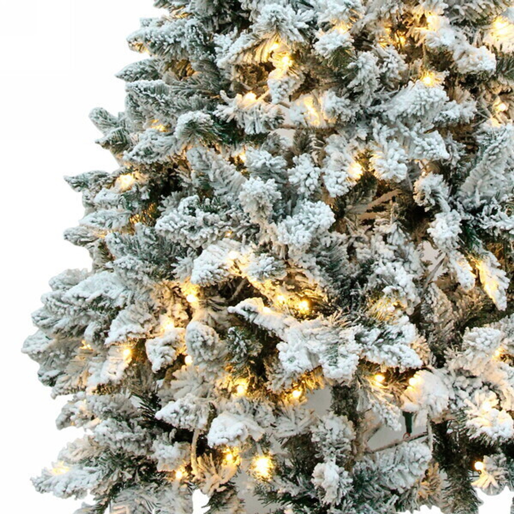 Ёлка «Снежные огни» 210 см, ПВХ с белым напылением 310 ламп LED (1222 ветки)