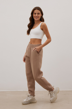 Джоггеры OVERSIZE, с начесом, какао