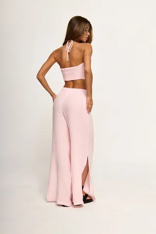 Брюки из муслина нежно-розового цвета