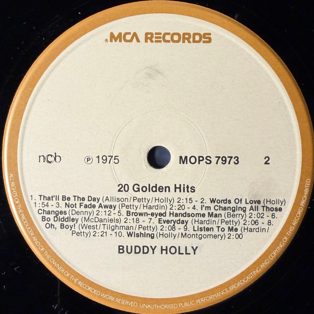 Buddy Holly - 20 Golden Hits By Buddy Holly (Швеция 1977г.)