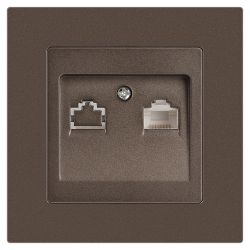 Розетка Intro Accent 6-303-08 информационная RJ45 IP20 СУ бронза