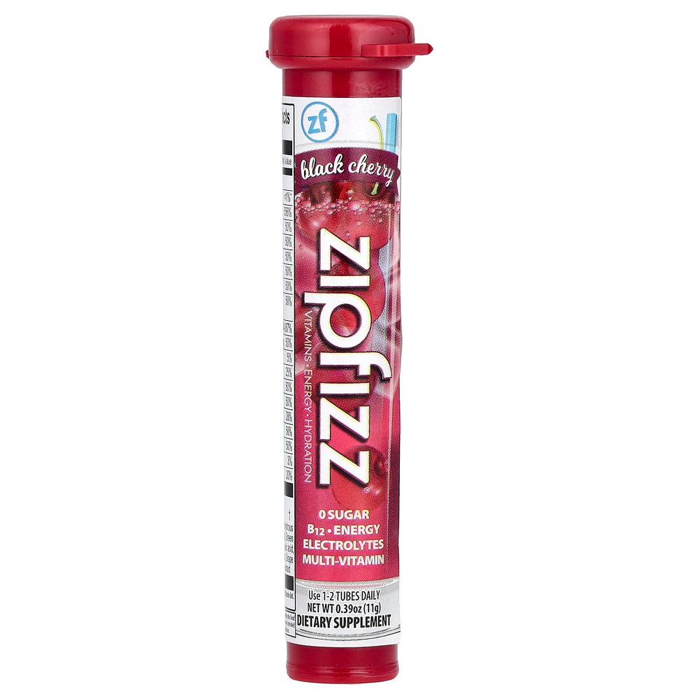 Zipfizz, Смесь для энергетических напитков, черная вишня, 20 тюбиков по 11 г (0,39 унции)