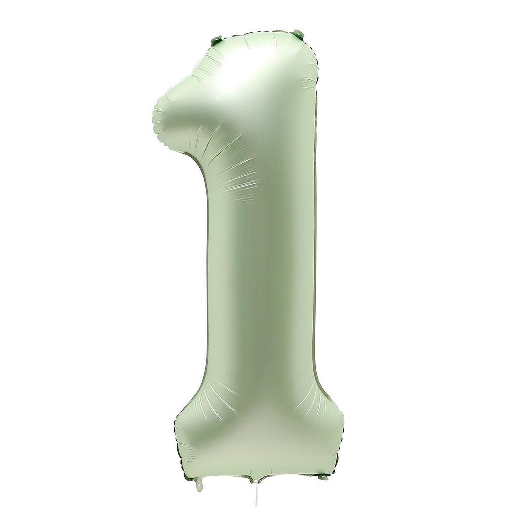 К Шар 40 «Цифра 1» салатовый металлик (БГ-60)  Изображение2