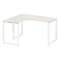 Metal System Стол криволинейный левый на О-образном м/к БО.СА-3 (L) Дуб Наварра/Металл Белый 1400*12