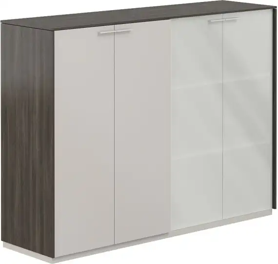 NZ-0315+NZ-0335.BT.GS.GLM / Шкаф средний + Шкаф средний со стеклом мат. GLM, обвязка BT, фасады GS / 1624х450х1200, обвязка BT, фасады GS, стекло матовое GLM