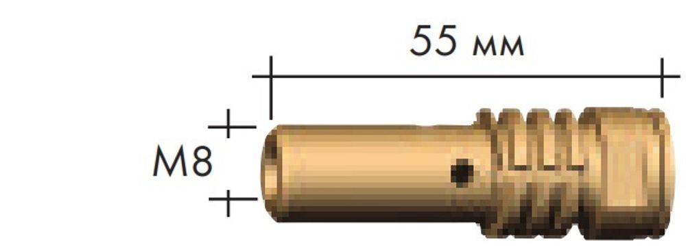 Вставка (свеча) для наконечника Tr 18x4/M8/55 (RF 45) (016.D025)