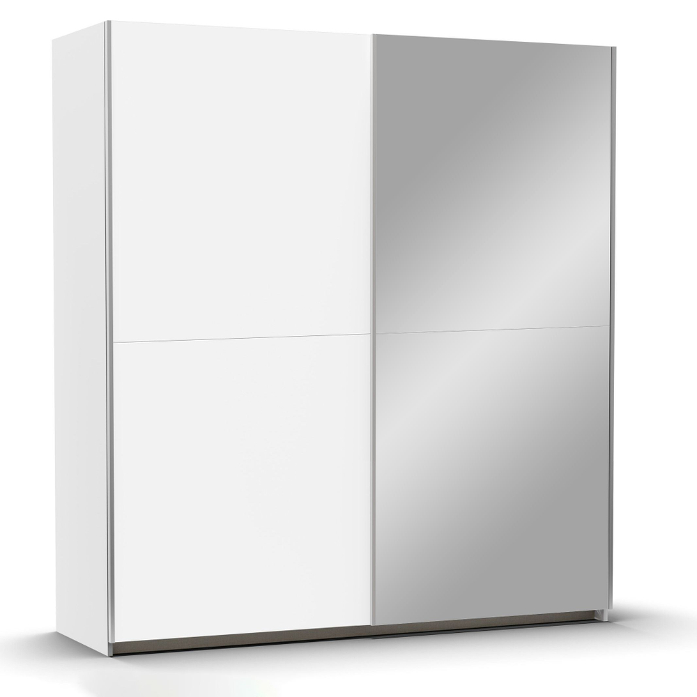 Шкаф купе для одежды с зеркалом белый Муро с раздвижной системой Hettich TopLine L