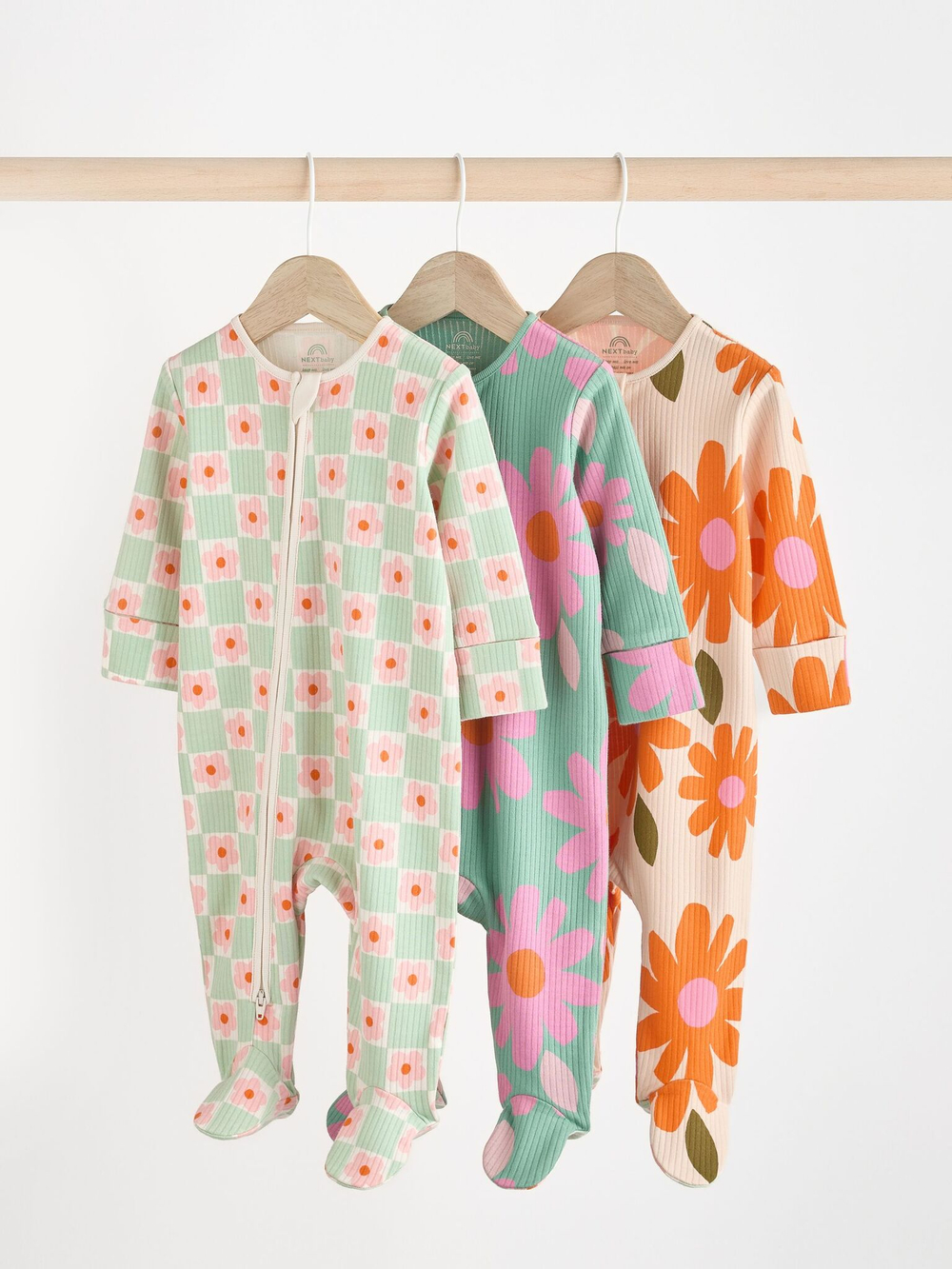 Комбинезон / Cлип для малышей Next B47-269, 3 шт., Зеленый, Бежевый