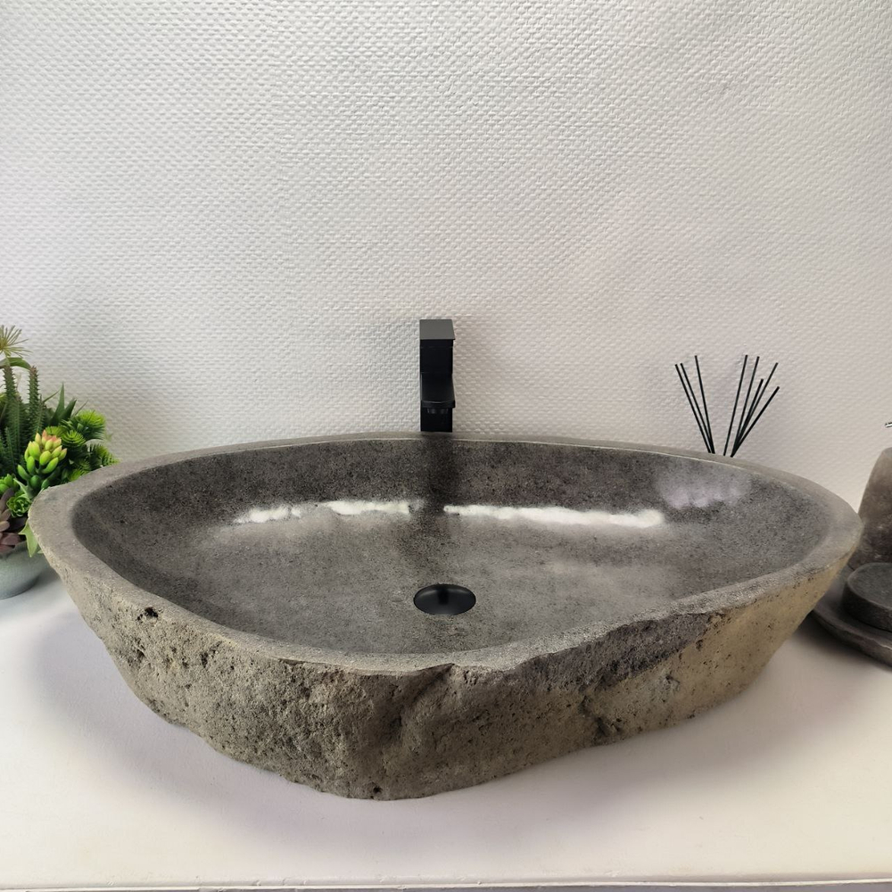 Раковина из речного камня RS-63642 (84*51*17) 0125