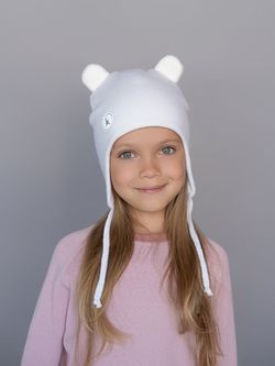 Шапка весенняя/осенняя вязаная ЛОРА (Молоко)