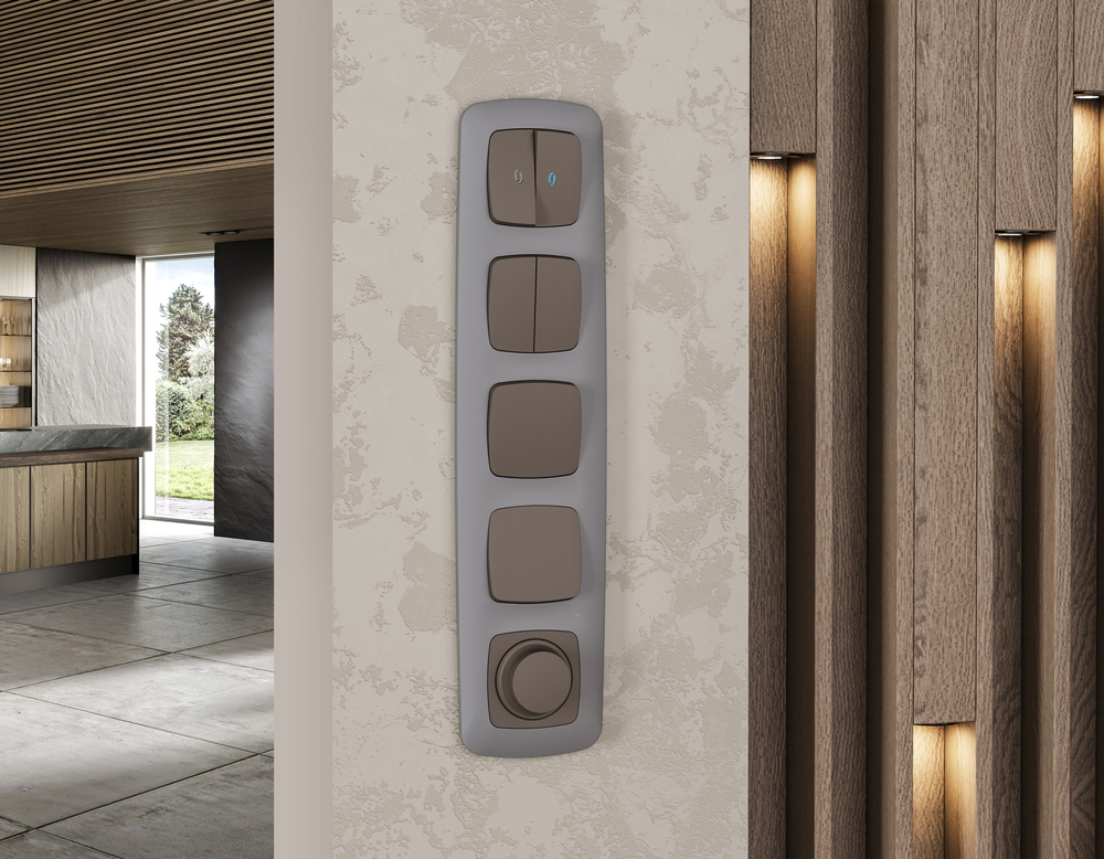 MO633010 Комплект механизма 2-кл выключателя OMEGA Темная бронза матовый QUANT (OP6330, VM115)