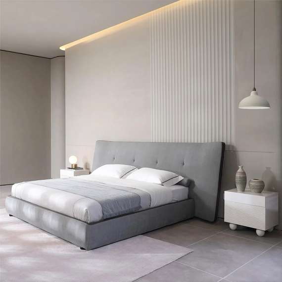 Двуспальная кровать Rever 180х200 см, серая