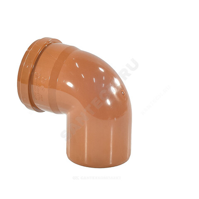 Отвод НПВХ коричневый Дн 110х45гр б/нап в/к Агригазполимер