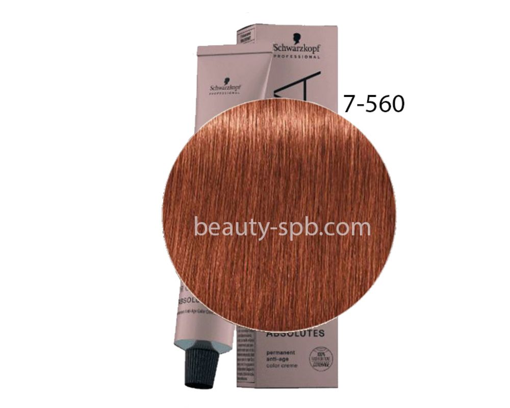 Schwarzkopf Professional краска для волос Игора Absolutes тон 7-560 Средний русый золотистый шоколадный натуральный 60мл