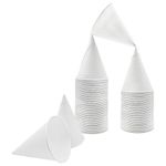 Стакан-конус одноразовый бумажный 100 мл, диаметр 77 мм, белый, КОМПЛЕКТ 200 шт., WELDAY (ВЭЛДЭЙ), для холодных напитков, 702697
