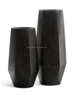 Кашпо TREEZ Effectory - серия Crystal - Высокий многогранник - Антрацит