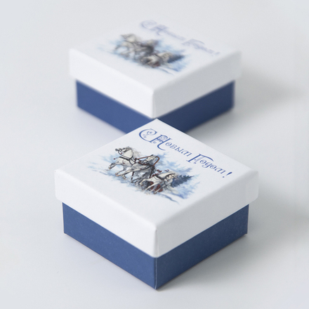 Футляр картонный "Новогодняя. Лошадка №1", 60х60х34 мм