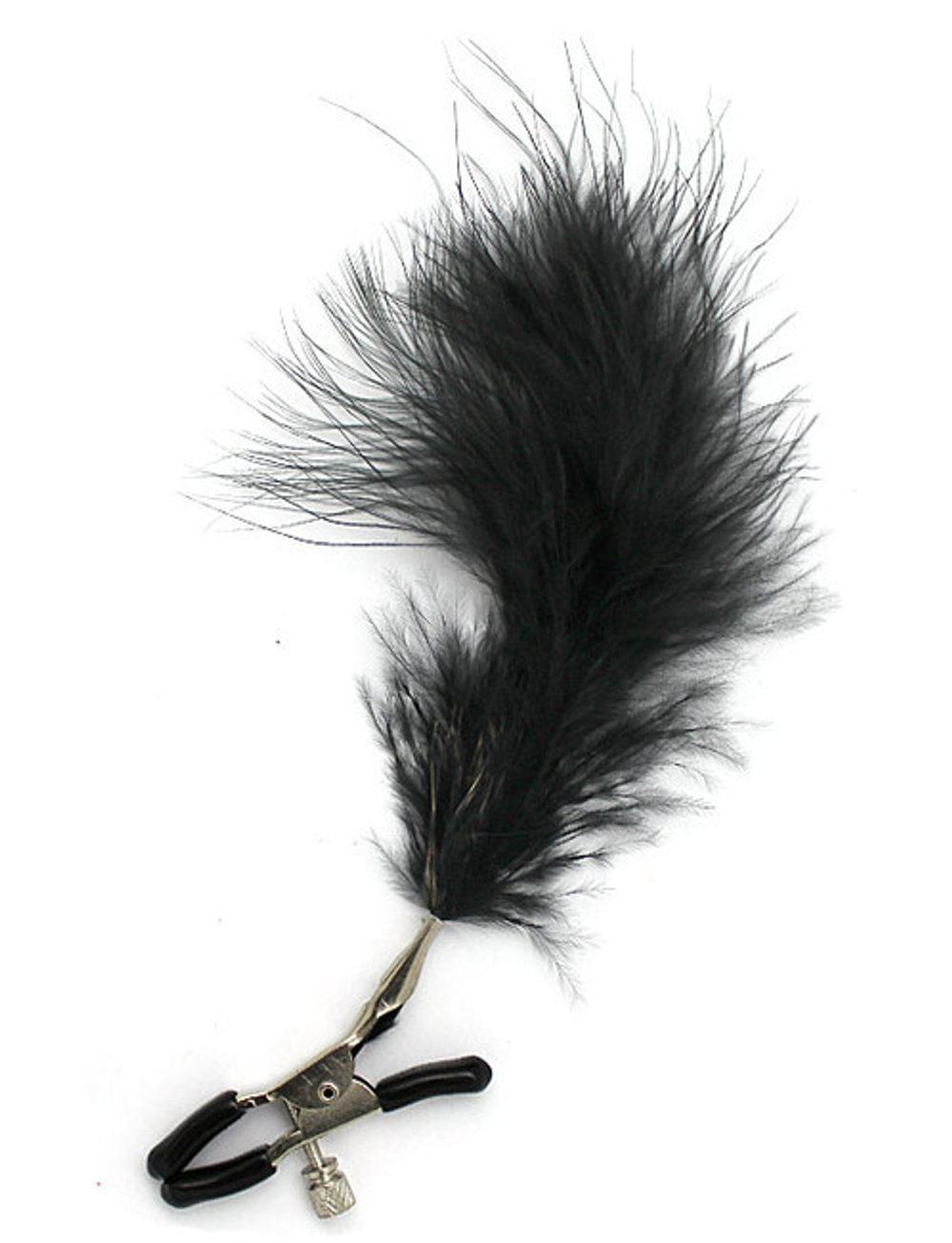 Зажимы для груди с чёрным пёрышком, регулируемые (Цвет: черный)