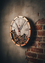 Настенные часы WOODandROOT Automaton Bite 1695 — механический акцент в интерьере лофт со стимпанк-настроением и движущимися шестерёнками