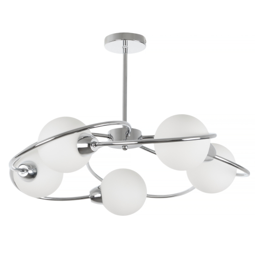 Люстра led с 5 плафонами на штанге MyFar Leticia MR2251-5C шарики