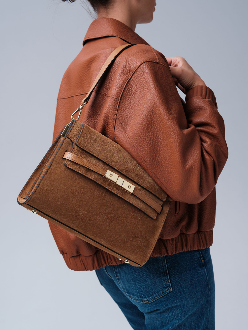 Замшевая сумка Rachel DBR 31361 cветло-коричневый