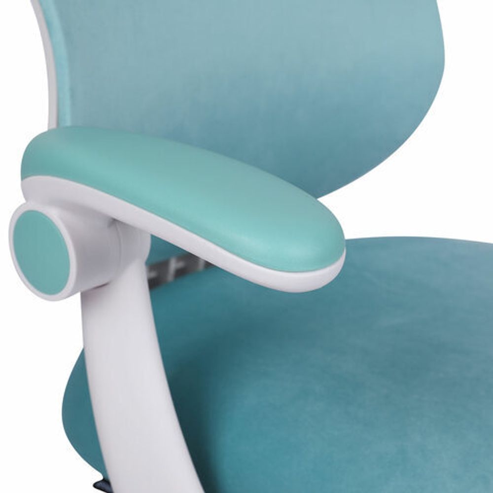 Кресло детское с подставкой для ног BRABIX "Sky MG-206", велюр, голубое, 533155