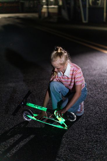 Самокат Micro Sprite Glow (светится в темноте) LED, Art Млечный путь