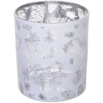 Подсвечник «Зимняя хвоя» 7*7,8 см, Белый