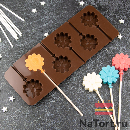 Силиконовая форма для леденцов «Ромашки»