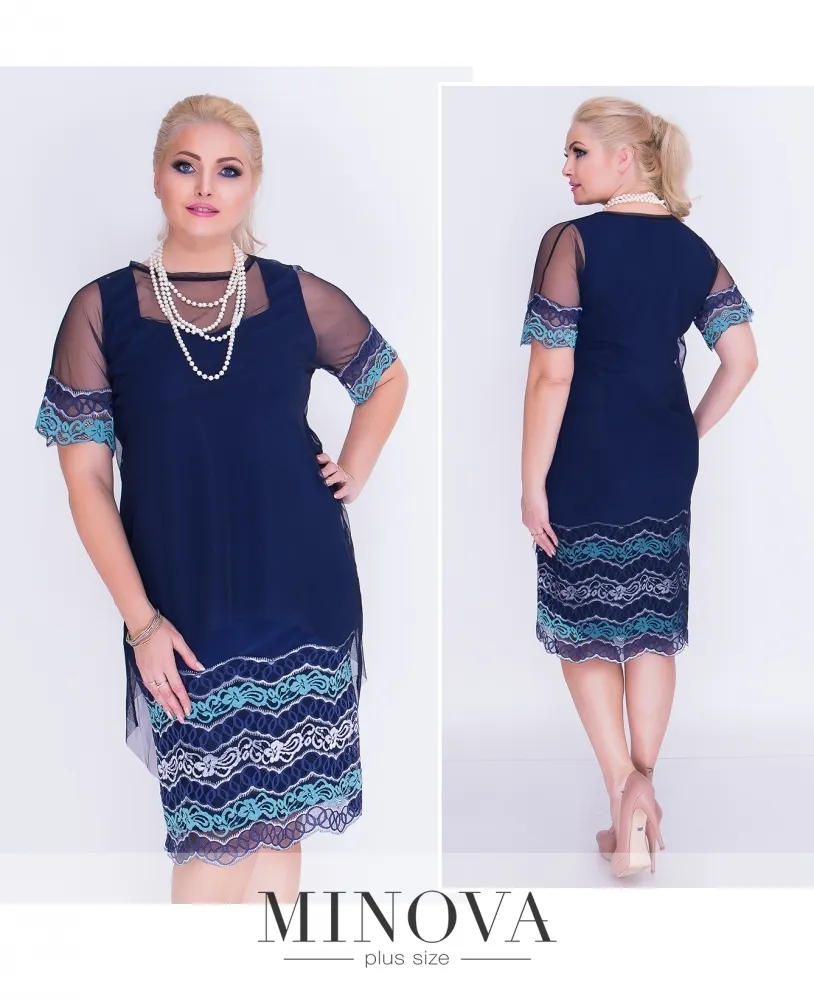 Платье 00273-синий Minova