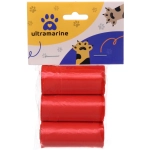 Пакеты с ручками биоразлагаемые для уборки за собакой в наборе 3шт, цвет красный (3*15шт)/12,5*32,5*3,5см