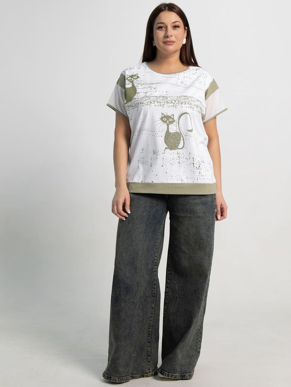 Блуза Алтея (белая/хаки) Б15366-20М LT Collection