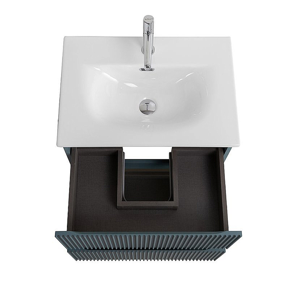 Тумба с раковиной BelBagno UNO-MINI 50 голубая матовая