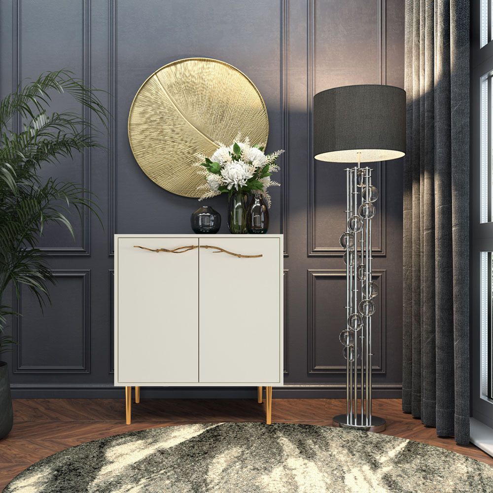 Комод Арт Колор matte Стайл Голд с 2 полками Кремовый белый матовый