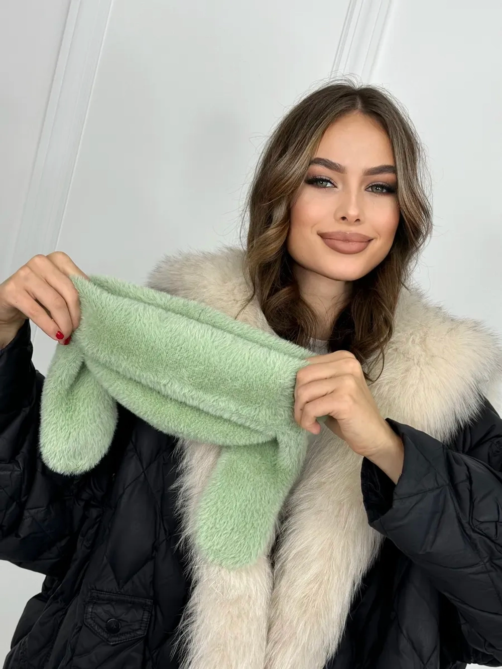 шапка зимняя ушанка из мягкого экомеха меховая