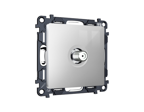 MA413050 Комплект механизма TV розетки SAT 5-2400MHz 3.5dB ALFA Серебро глянец QUANT (AP4130, VM215)